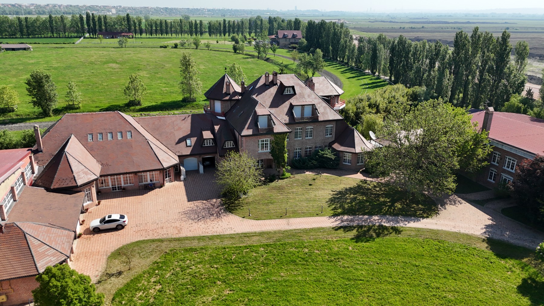 Aerial view of the manor